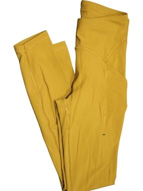 Lululemon Fast and Free Golden Yellow Leggings Size 6